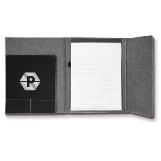 Leatherette Canvas Portfolio with Notepad
