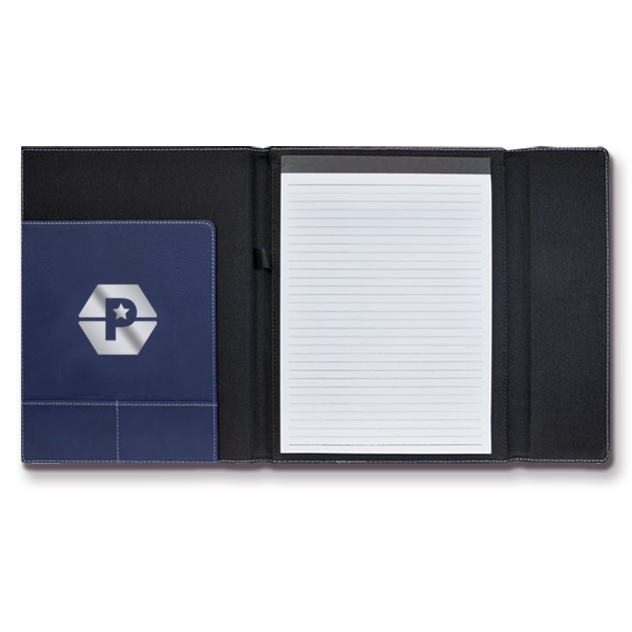 Leatherette Canvas Portfolio with Notepad