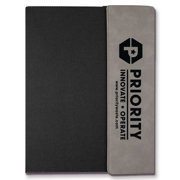 Leatherette Canvas Portfolio with Notepad