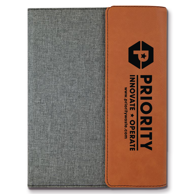 Leatherette Canvas Portfolio with Notepad