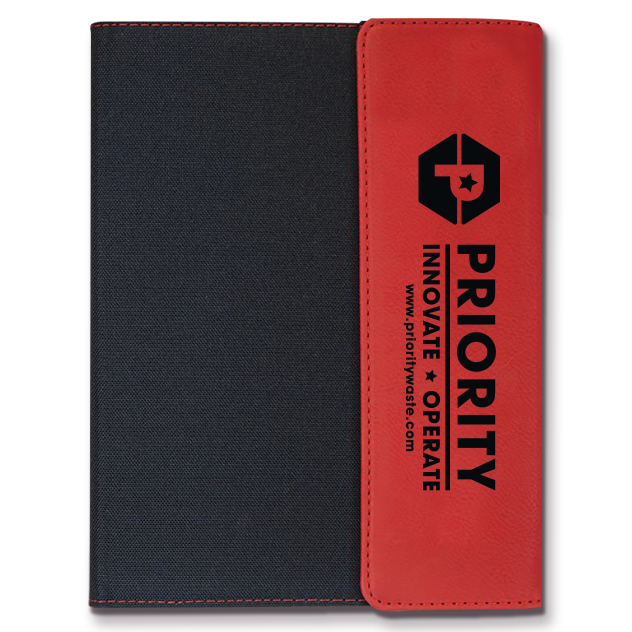 Leatherette Canvas Portfolio with Notepad