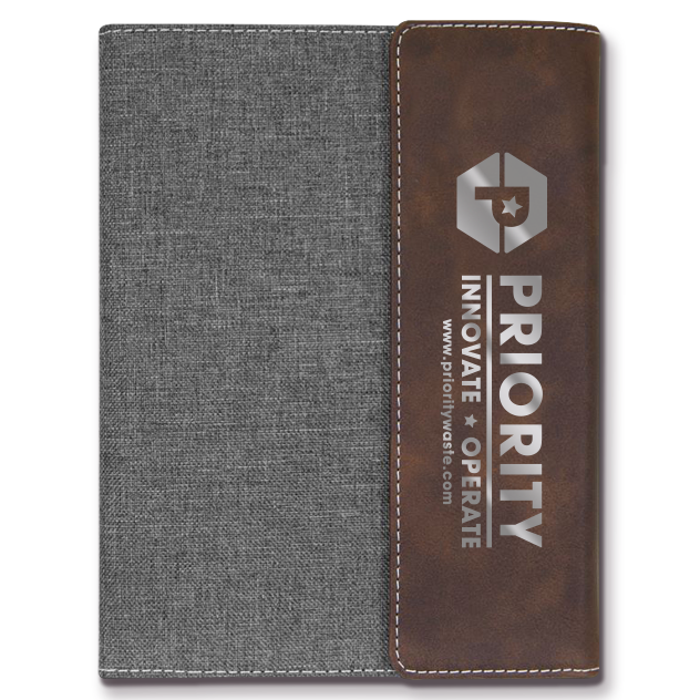 Leatherette Canvas Portfolio with Notepad