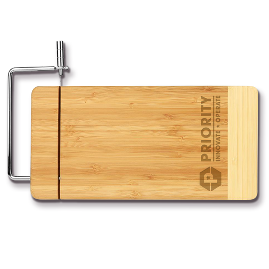 Bamboo Cutting Board with Metal Cheese Cutter