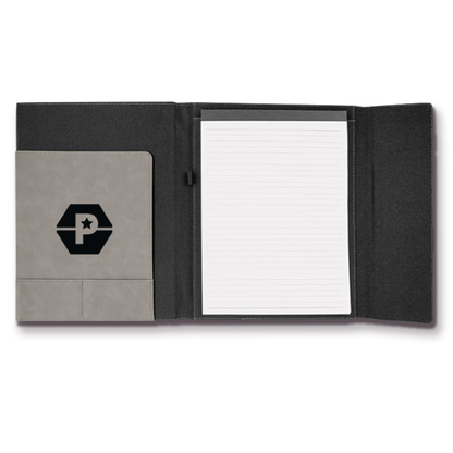 Leatherette Canvas Portfolio with Notepad