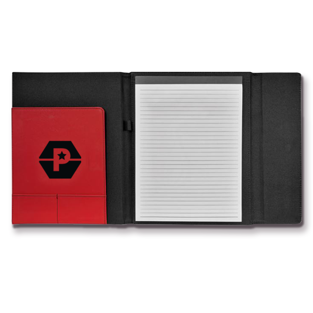 Leatherette Canvas Portfolio with Notepad