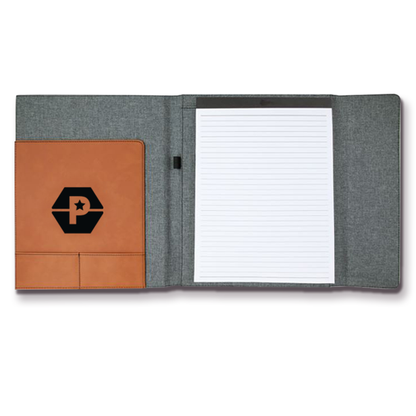 Leatherette Canvas Portfolio with Notepad